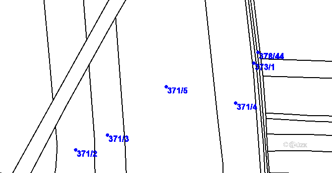 Parcela st. 371/5 v KÚ Boršov nad Vltavou, Katastrální mapa
