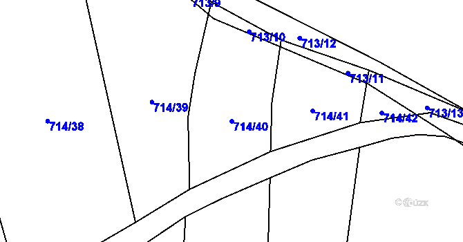 Parcela st. 714/40 v KÚ Boršov nad Vltavou, Katastrální mapa