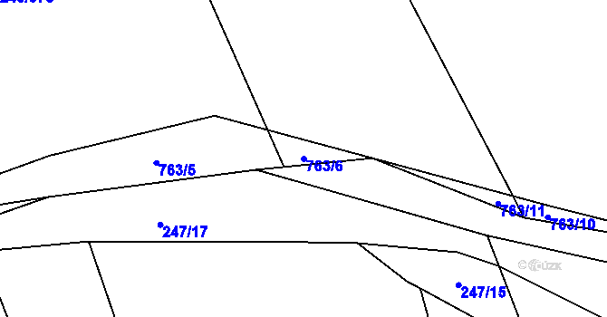 Parcela st. 763/6 v KÚ Boršov nad Vltavou, Katastrální mapa