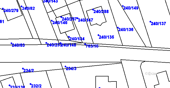 Parcela st. 763/16 v KÚ Boršov nad Vltavou, Katastrální mapa