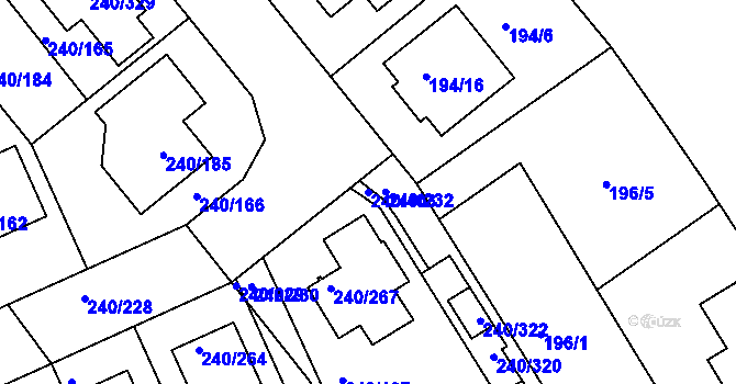 Parcela st. 240/403 v KÚ Boršov nad Vltavou, Katastrální mapa