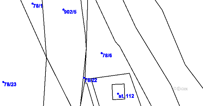 Parcela st. 78/6 v KÚ Svojanov u Borušova, Katastrální mapa