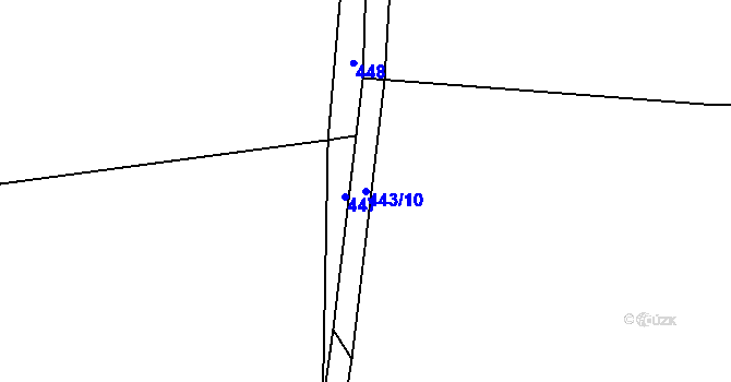 Parcela st. 443/10 v KÚ Svojanov u Borušova, Katastrální mapa