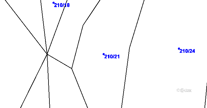 Parcela st. 210/21 v KÚ Svojanov u Borušova, Katastrální mapa