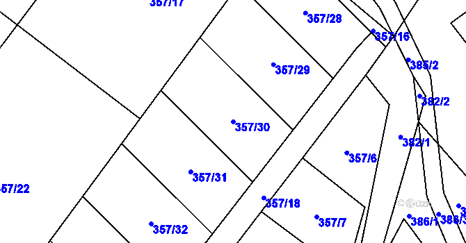 Parcela st. 357/30 v KÚ Svojanov u Borušova, Katastrální mapa