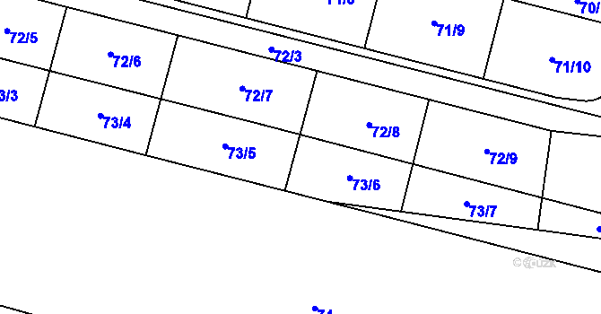 Parcela st. 73 v KÚ Bořanovice, Katastrální mapa
