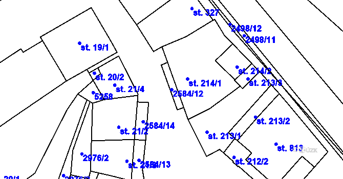 Parcela st. 2584/12 v KÚ Bořetice u Hustopečí, Katastrální mapa