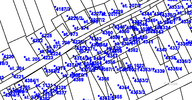 Parcela st. 847/1 v KÚ Bořetice u Hustopečí, Katastrální mapa