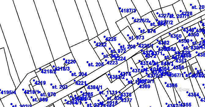 Parcela st. 857 v KÚ Bořetice u Hustopečí, Katastrální mapa