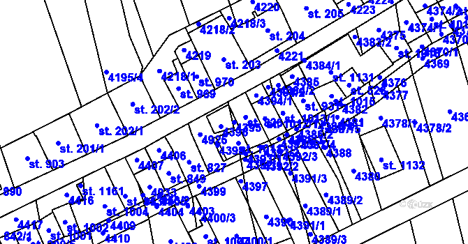 Parcela st. 4395 v KÚ Bořetice u Hustopečí, Katastrální mapa