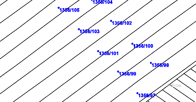 Parcela st. 1356/101 v KÚ Bořetice u Hustopečí, Katastrální mapa