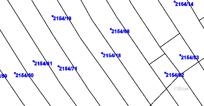Parcela st. 2154/18 v KÚ Bořetice u Hustopečí, Katastrální mapa