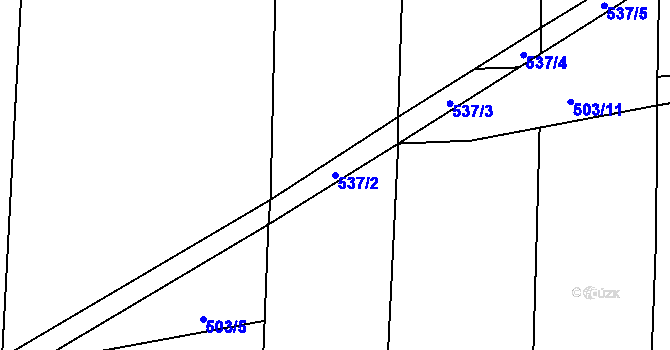 Parcela st. 537/2 v KÚ Bořetín, Katastrální mapa