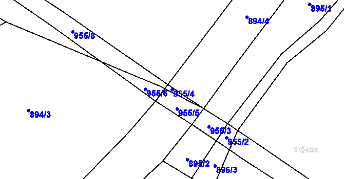 Parcela st. 955/4 v KÚ Bořetín, Katastrální mapa