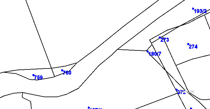 Parcela st. 484/1 v KÚ Bořice u Domažlic, Katastrální mapa