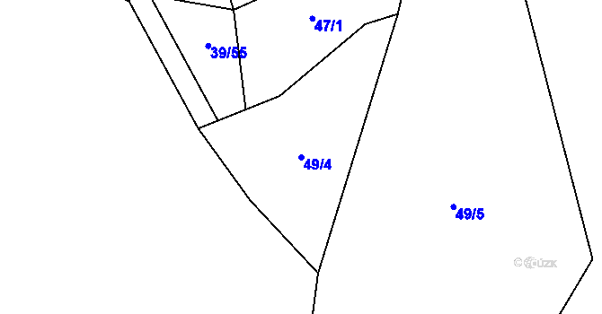 Parcela st. 49/4 v KÚ Boříkovy, Katastrální mapa