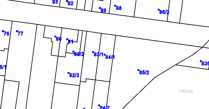Parcela st. 84/1 v KÚ Bořitov, Katastrální mapa