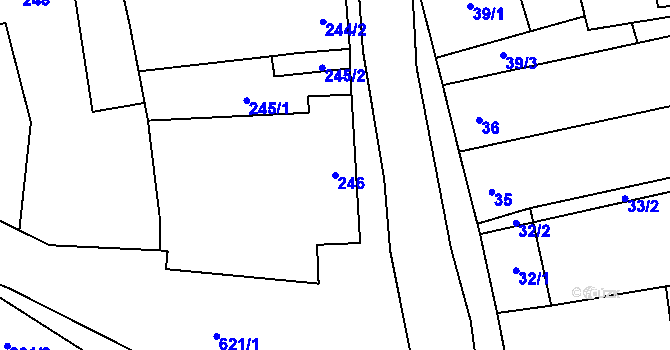 Parcela st. 246 v KÚ Bořitov, Katastrální mapa