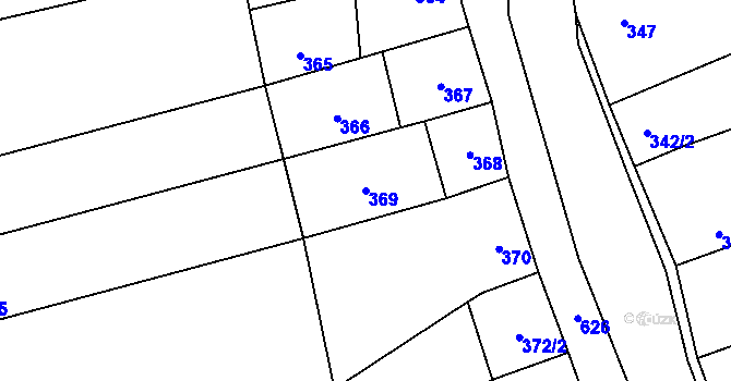 Parcela st. 369 v KÚ Bořitov, Katastrální mapa