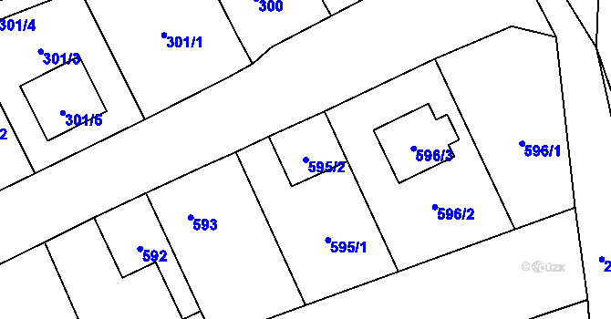 Parcela st. 595/2 v KÚ Bořitov, Katastrální mapa