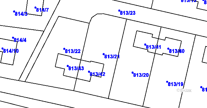 Parcela st. 813/21 v KÚ Bořitov, Katastrální mapa