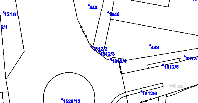 Parcela st. 1812/3 v KÚ Bořitov, Katastrální mapa