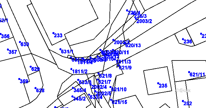 Parcela st. 620/12 v KÚ Bořitov, Katastrální mapa