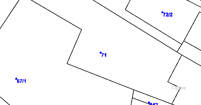 Parcela st. 71 v KÚ Boseň, Katastrální mapa