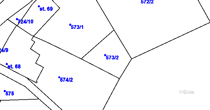 Parcela st. 573/2 v KÚ Boseň, Katastrální mapa