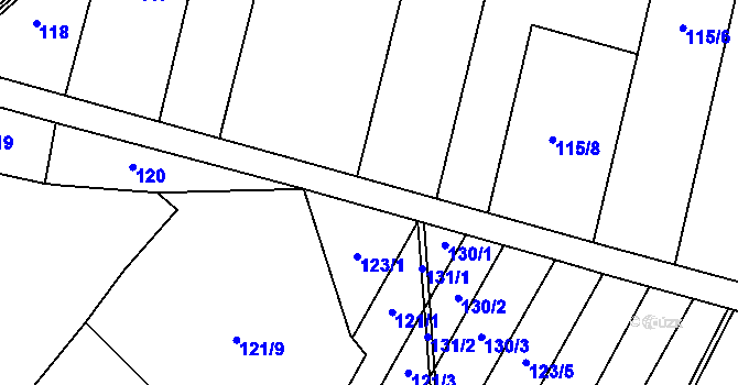 Parcela st. 722 v KÚ Boseň, Katastrální mapa