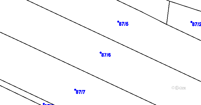 Parcela st. 87/6 v KÚ Boseň, Katastrální mapa