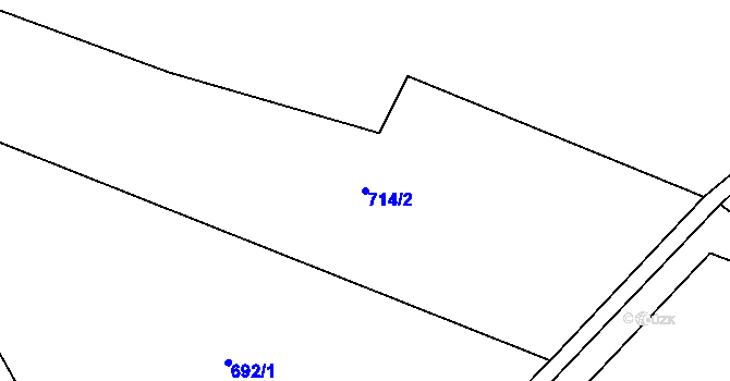 Parcela st. 714/2 v KÚ Boseň, Katastrální mapa