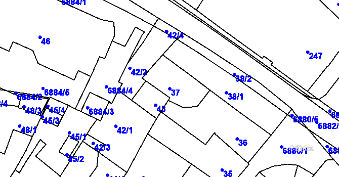 Parcela st. 37 v KÚ Boskovice, Katastrální mapa