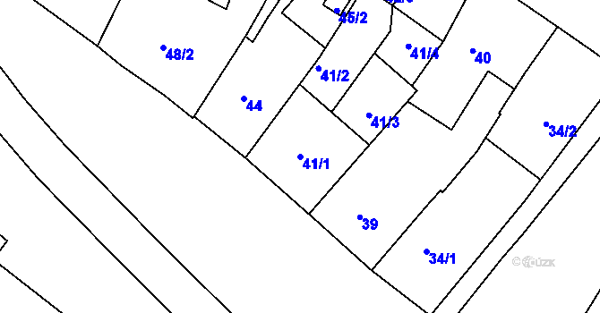 Parcela st. 41/1 v KÚ Boskovice, Katastrální mapa