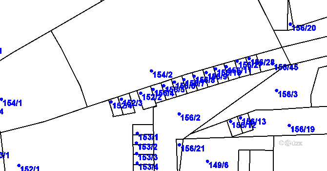 Parcela st. 156/5 v KÚ Boskovice, Katastrální mapa