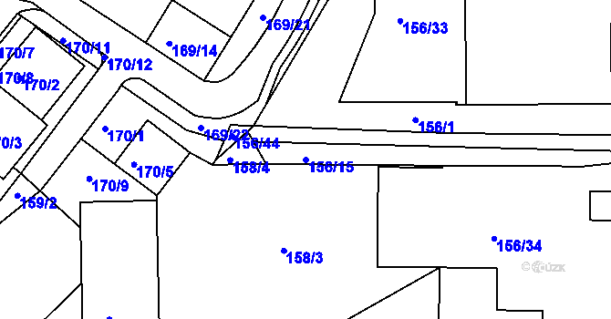 Parcela st. 156/15 v KÚ Boskovice, Katastrální mapa