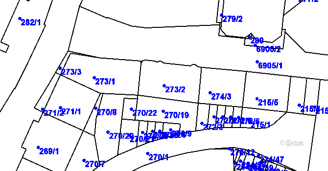 Parcela st. 273/2 v KÚ Boskovice, Katastrální mapa