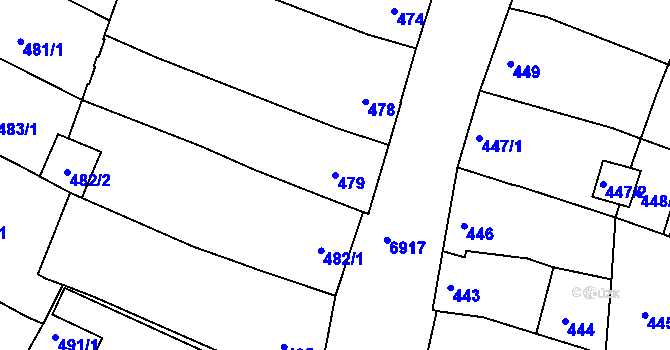 Parcela st. 479 v KÚ Boskovice, Katastrální mapa