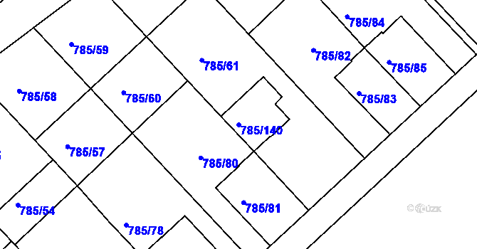 Parcela st. 785/140 v KÚ Boskovice, Katastrální mapa