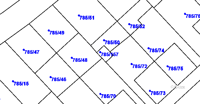 Parcela st. 785/157 v KÚ Boskovice, Katastrální mapa