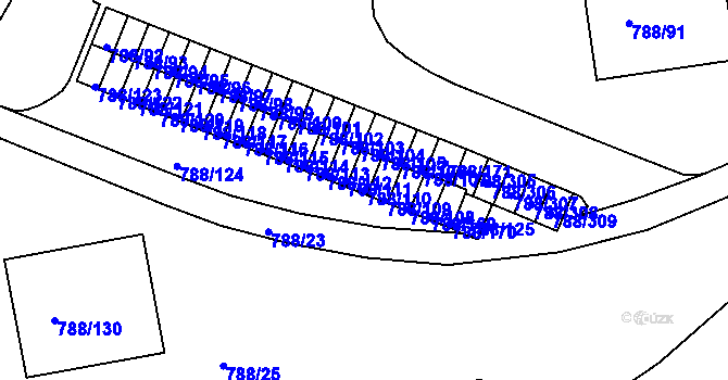 Parcela st. 788/110 v KÚ Boskovice, Katastrální mapa