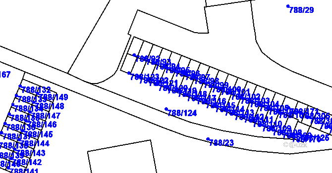 Parcela st. 788/119 v KÚ Boskovice, Katastrální mapa