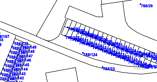 Parcela st. 788/120 v KÚ Boskovice, Katastrální mapa