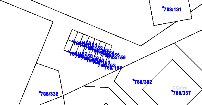 Parcela st. 788/155 v KÚ Boskovice, Katastrální mapa