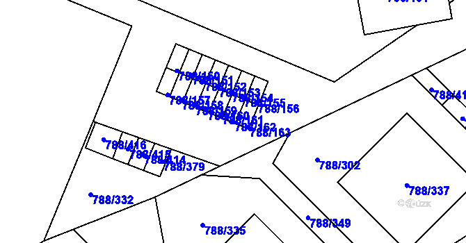 Parcela st. 788/162 v KÚ Boskovice, Katastrální mapa