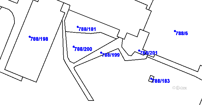Parcela st. 788/199 v KÚ Boskovice, Katastrální mapa