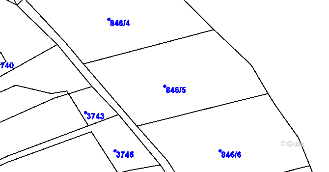 Parcela st. 846/5 v KÚ Boskovice, Katastrální mapa