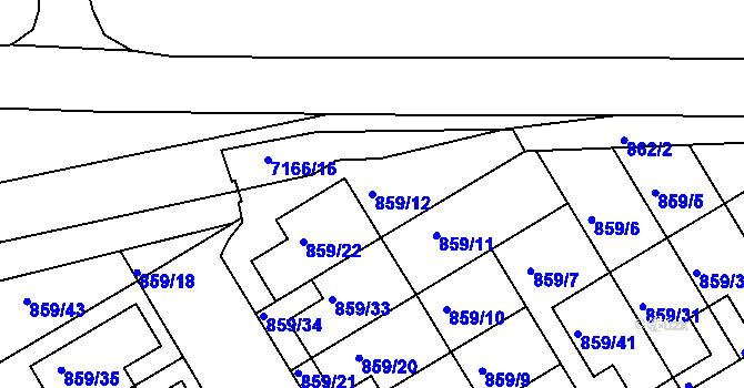 Parcela st. 859/12 v KÚ Boskovice, Katastrální mapa
