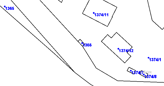 Parcela st. 1366 v KÚ Boskovice, Katastrální mapa