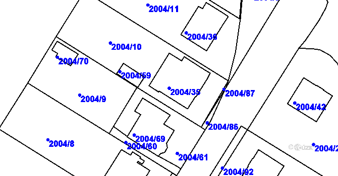 Parcela st. 2004/35 v KÚ Boskovice, Katastrální mapa